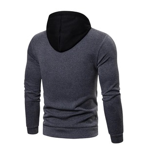<b>Men's</b> Hooded <b>Sweatshirt</b> French Terry Fleece Digital Black <b>Red</b> Boxy Fit Casual Winter Knitted Long Sleeve Pocket Design 2027 - Product Image 4