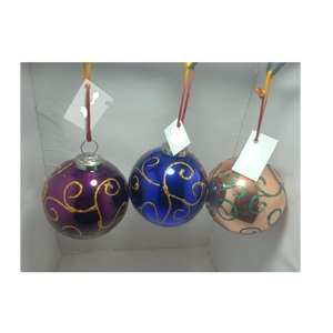 Adornos Navideños de Cristal Soplado a Mano ZARA ENTERPRISES ZE3651, Bolas de Navidad 2026 con Gorro de Santa Claus para Decoración del Árbol de Navidad - Product Image 1
