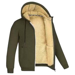Chaqueta de Forro Polar con Capucha y Cremallera para Hombre, Talla Grande, Invierno, con Bolsillos, Impresión Digital ODM, 100% Poliéster - Product Image 5