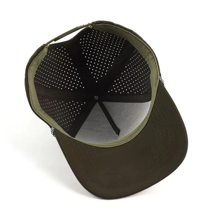 Factory OEM Breathable <b>Waterproof</b> Rope Golf Hats 6 Panel Custom Logo Rubber PVC Patch Adjustable Pre Curved Brim Sports Golf <b>Cap</b> - Product Image 4