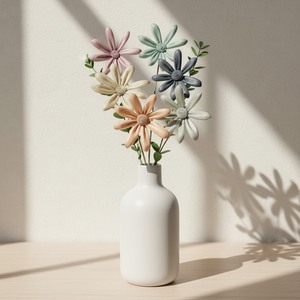 VADEE Premium Dark Blue Star Magnolia 002 Sola Wood Flowers Sustainable Craft Handmade 8-8.5cm Sesbania Plant Stick Home - Product Image 2
