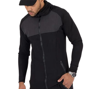 Ensemble de survêtement athlétique 2 pièces coupe ajustée pour le sport en plein air, la course, le trekking, veste coupe-vent et pantalon, vente en gros - Product Image 5