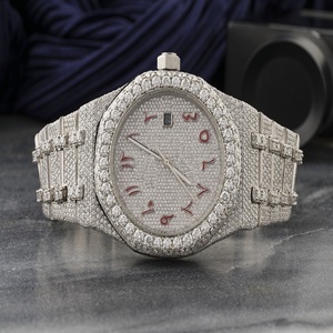 Luxury Iced Out Moissanite <b>Watch</b> <b>Arabic</b> Dial Round Diamond Hip Hop Jewellery Bust Down Statement Timepiece Shine - Product Image 1
