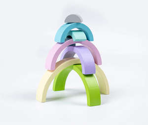 Promotion Blocs de construction en bois arc-en-ciel pour enfants, jouets éducatifs Montessori pour l'apprentissage précoce - Product Image 4