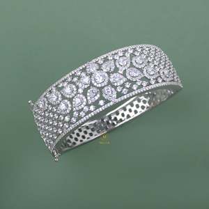 Taisha CZ Designer Fashion Cuff Bracelet - Product Image 3