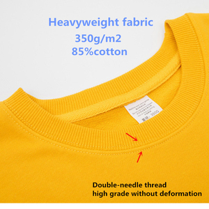 Men's White Crew Neck Oversized Cotton Pullover Sweatshirt Regular Fit Casual Knitted Solid Color Autumn Wear - Product Image 2