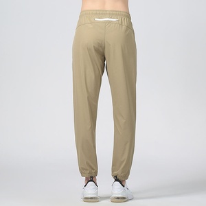 Spring <b>Summer</b> Linen Men Casual Pants Elastic Waist Flat Front Lightweight Fashion Straight Classic <b>Trousers</b> - Product Image 2