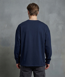 เสื้อยืดโอเวอร์ไซส์แขนยาวสไตล์สตรีทสำหรับผู้ชาย เสื้อยืดคัสตอมโอเวอร์ไซส์ทรงหลวมไหล่ตก คุณภาพสูง ผ้าฝ้าย 100% เสื้อยืดกีฬาสำหรับผู้ชาย - Product Image 2
