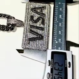 Pendentif élégant en argent plaqué or, style hip-hop, nouveau charme tendance avec détails inspirés de pierres brillantes - Product Image 3