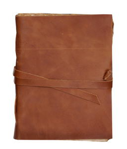 Genuine Leather Sewing Binding B6/A7 Deckle Edge Antique Diary <b>Note</b> <b>Book</b> Tan Wrap Full Grain Leather Gift - Product Image 2