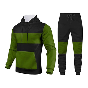 Men Autumn Winter Casual Solid Color Hoodie Pants Two-Piece Set Breathable Quick Drying Spandex <b>Polyester</b> <b>Tracksuit</b> - Product Image 6