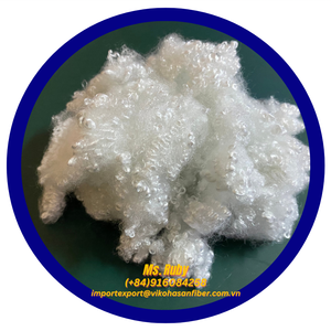 Bouteilles recyclées écologiques 3D/15D blanc creux conjugué siliconé Vikohasan fibre polyester brut fibre discontinue filature - Product Image 4