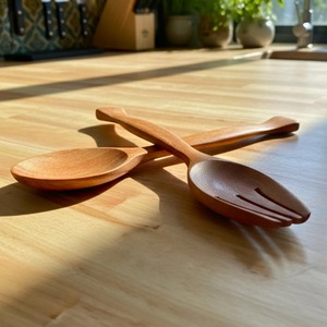 Cuillère à thé en bois naturel réutilisable, cuillère à café et à sucre, ustensile de cuisine de qualité alimentaire pour la maison et les cafés - Product Image 1