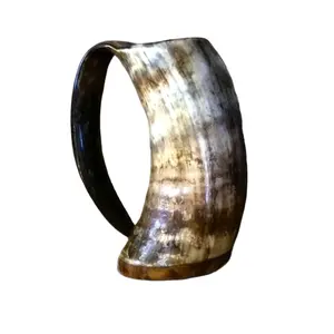 Original Buffalo Horn 50 Viking Drinking Horn Mugs with Wood Base Engraving Friendly