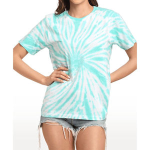 Camiseta de Algodón Tie Dye para Mujer, Cuello Redondo, Manga Corta, Corte Holgado, Estilo Casual de Primavera/Verano - Product Image 4