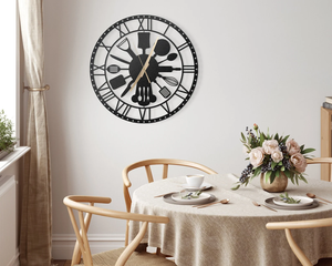 <b>Metal</b> Kitchen Wall <b>Clock</b>: Silent, Non-Ticking, Modern Home Decor - Product Image 4