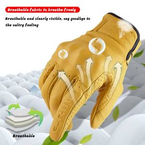 Guantes de Motocicleta Retro de Cuero, Guantes de Motocross, Guantes de Carreras para Hombre, Guantes de Ciclismo Todoterreno MX MTB DH para Mujer - Product Image 2