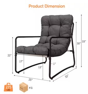 Modern Metal Frame Living Room <b>Chair</b> with Tufted Cushion Minimalist Design Leisure Armchair for Home Furniture - Product Image 6