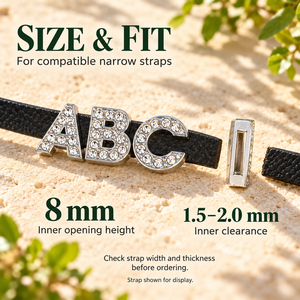 Dijes de Letras del Alfabeto con Pedrería de 8mm, de la A a la Z, para Collares Personalizados de Perros y Gatos - Product Image 4