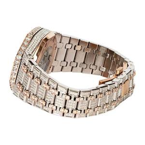 Luxury Iced Out Moissanite Diamond <b>Watch</b> Bust Down <b>Watch</b> Two Tone Hip Hop <b>Watch</b> <b>Solid</b> Real <b>Gold</b> for Unisex - Product Image 4