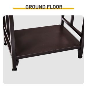 Porta Legna a Doppio Strato Marrone con Motivo Animale e Attrezzi per Set e Accessori da Caminetto - Product Image 5