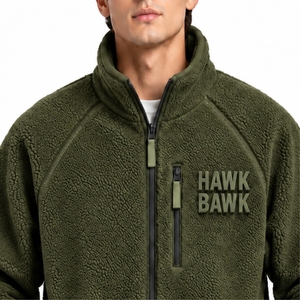 <b>Men</b> <b>Sherpa</b> Fleece <b>Jacket</b> High Neck Warm Casual Winter Outerwear High Collar Design Side Pocket Detail Comfortable Regular Fit - Product Image 4