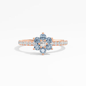 Certificado 0,57 Ctw azul blanco Moissanite Cluster Ring Prong Setting 18K chapado en oro elegante 925 plata esterlina superventas - Product Image 6