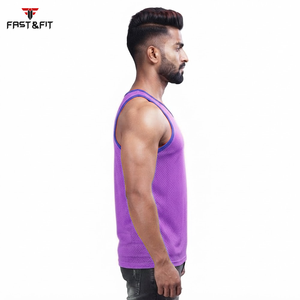 Wholesale Price New Arrivals Factory Price Breathable Plain Dyed Men Sports Mesh Sleeveless Mesh <b>Singlets</b> for Men - Product Image 6