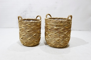Panier en jonc de mer naturel, décoration d'intérieur, fait main, écologique, avec poignées - Product Image 5