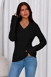 Women Computer Knit Cable Knit <b>Turtleneck</b> <b>Sweater</b> Ribbed High Neck Long Sleeve Pullover 100% Polyester 140g Casual Winter Jumper - Product Image 2