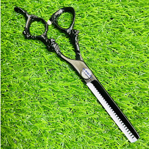 Professional Stainless Steel <b>Barber</b> Thinning Scissors Black Straight Hair Thinning Shears for Salon with Precision Cutting - Product Image 2