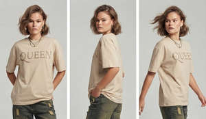 เสื้อยืดแขนสั้นทรงหลวมสำหรับผู้หญิง ผ้าฝ้าย 100% ทรงโอเวอร์ไซส์ ไหล่ตก สไตล์ลำลอง สตรีทแวร์ เสื้อยืดแบบสั่งทำพิเศษ เสื้อยืดแขนสั้นทรงหลวมสำหรับผู้หญิง - Product Image 6