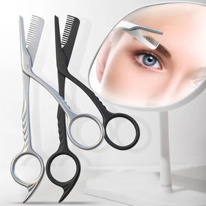 1 pièce Ciseaux de précision pour sourcils avec peignes, Kit de toilettage et de mise en forme des sourcils en acier inoxydable, Outils de façonnage des sourcils - Product Image 1