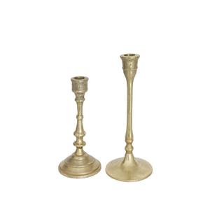 Lot de 3 bougeoirs décoratifs vintage en laiton antique, supports de bougies coniques en fer pour la maison, la table et les mariages - Product Image 1