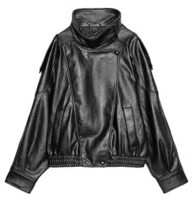 Wholesale Fashionwear PU <b>Leather</b> Jacket Trending Hip Hop Fashion Women Jacket Streetwear Stylish Woman Zipper Jacket - Product Image 4