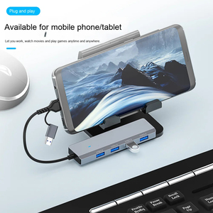 Aluminum Alloy <b>USB</b> 3.0 Hub Type-C Expander 4 Port <b>USB</b>-A <b>Multi</b> Device Charging Dock for Laptop Tablet - Product Image 4