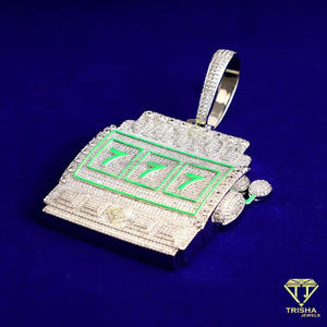 Fashion Jackpot Slot <b>Machine</b> Pendant Necklace with VVS Moissanite Diamonds and 925 Sterling Silver for Rappers - Product Image 2