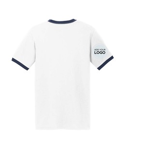 เสื้อยืดริงเกอร์เสื้อยืดผ้าฝ้ายพิมพ์ลายสีทึบปรับแต่งได้ - Product Image 6