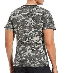 Camiseta de Manga Corta con Estampado de Camuflaje para Hombre, Cuello Redondo, Corte Regular, Informal, de Punto, Poliéster, Secado Rápido - Product Image 6