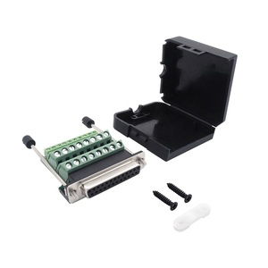 Conector DB25 de alta calidad, terminales de ruptura de 25 pines, tipo tornillo hembra sin soldadura, carcasa de latón niquelado, negro - Product Image 2