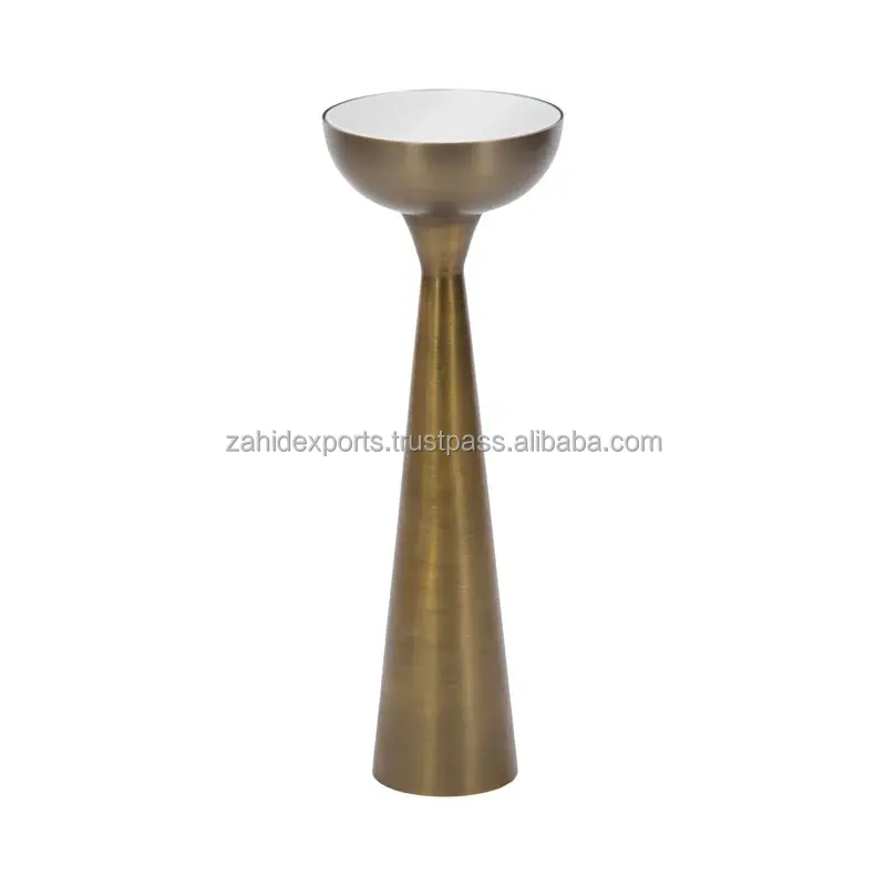 Suporte de vela de metal de excelente qualidade feito à mão em mármore dourado para mesa de bebidas estilo de vida variedade de decoração
