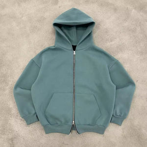 เสื้อสเวตเชิ้ตผู้ชายแบบมีฮู้ด ผ้าถักกันน้ำ บุซับใน ทรงโอเวอร์ไซส์ สีพื้น ผ้าฝ้าย 100% เฟรนช์เทอร์รี่ สำหรับใส่ในฤดูหนาว - Product Image 2