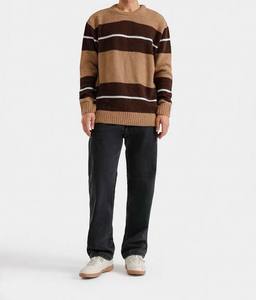 Suéter Clásico de Cuello Redondo ODM/OEM, Suéter de Punto con Rayas Horizontales, Suéter Masculino de Manga Larga, Ropa Casual de Otoño e Invierno - Product Image 5