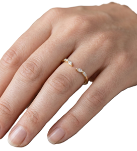 Fine IGI Certified Round Marquise Lab Created Diamond Open Cuff Leaf Diamond Ring 14K 18K Solid Gold Design Open Adjustable Ring - Product Image 5