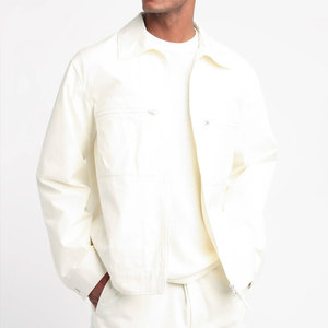 Chaqueta de lona suave para hombre, cuello vuelto, corte regular, impermeable, ecológica. - Product Image 1