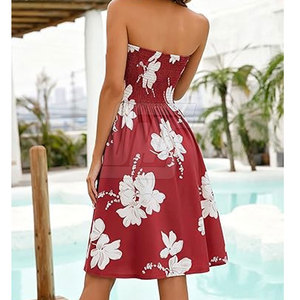 Robe de plage simple pour femme, imprimé floral, coupe ample, légère et décontractée, idéale pour les vacances et les voyages. - Product Image 3