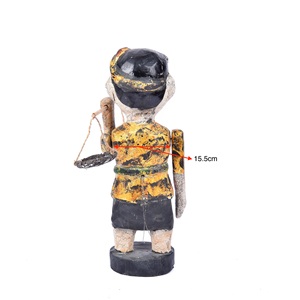 Decoración del hogar vietnamita en interiores/hacer regalos marioneta de agua tía llevando 2 cestas en agujero de Bambú - Product Image 2