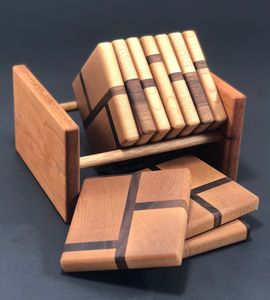 Wholesale Bulk Wooden Coaster Set For Hotel Restaurant Supplies Heat Resistant Drink <b>Table</b> Mats - Product Image 6