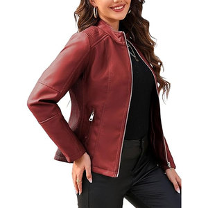 Women's 100% High Quality Sheep Skin Leather Regular Breathable Winter Blouson Jacket Cotton Filling New Stylish <b>Fabric</b> - Product Image 3