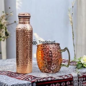 Botella ancha de cobre a prueba de fugas para gimnasio, oficina y aventuras al aire libre, artesanía ecológica de Tradebyd - Product Image 1